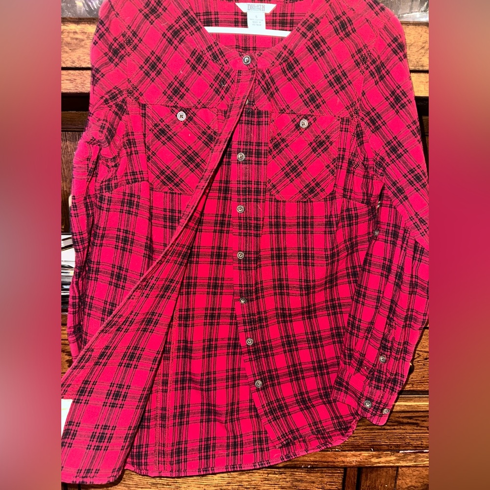 Duluth Trading Co 👚 Free Swinging Flannel Tunic, Women’s, Size Small, EUC!! - Picture 4 of 4